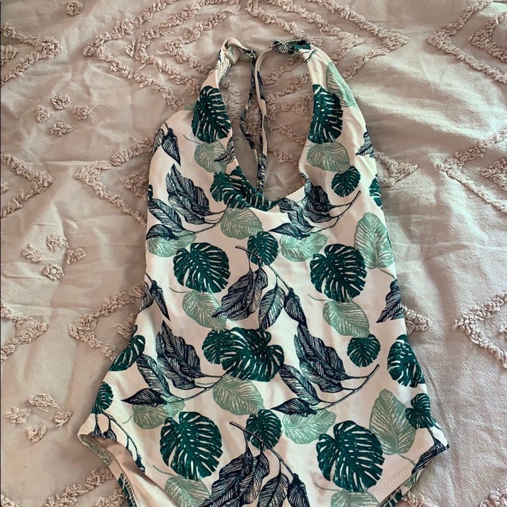 Leaf patterned one piece